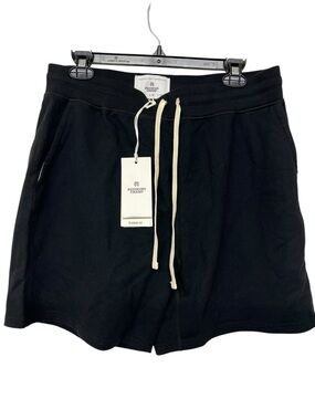 New Mens Reigning Champ Midweight Terry Black Sweatshorts Shorts 6” Large